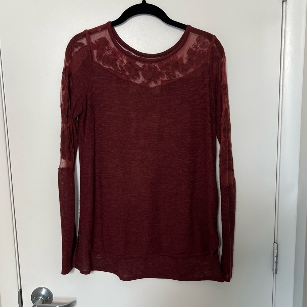 Free People long sleeve top in burgundy